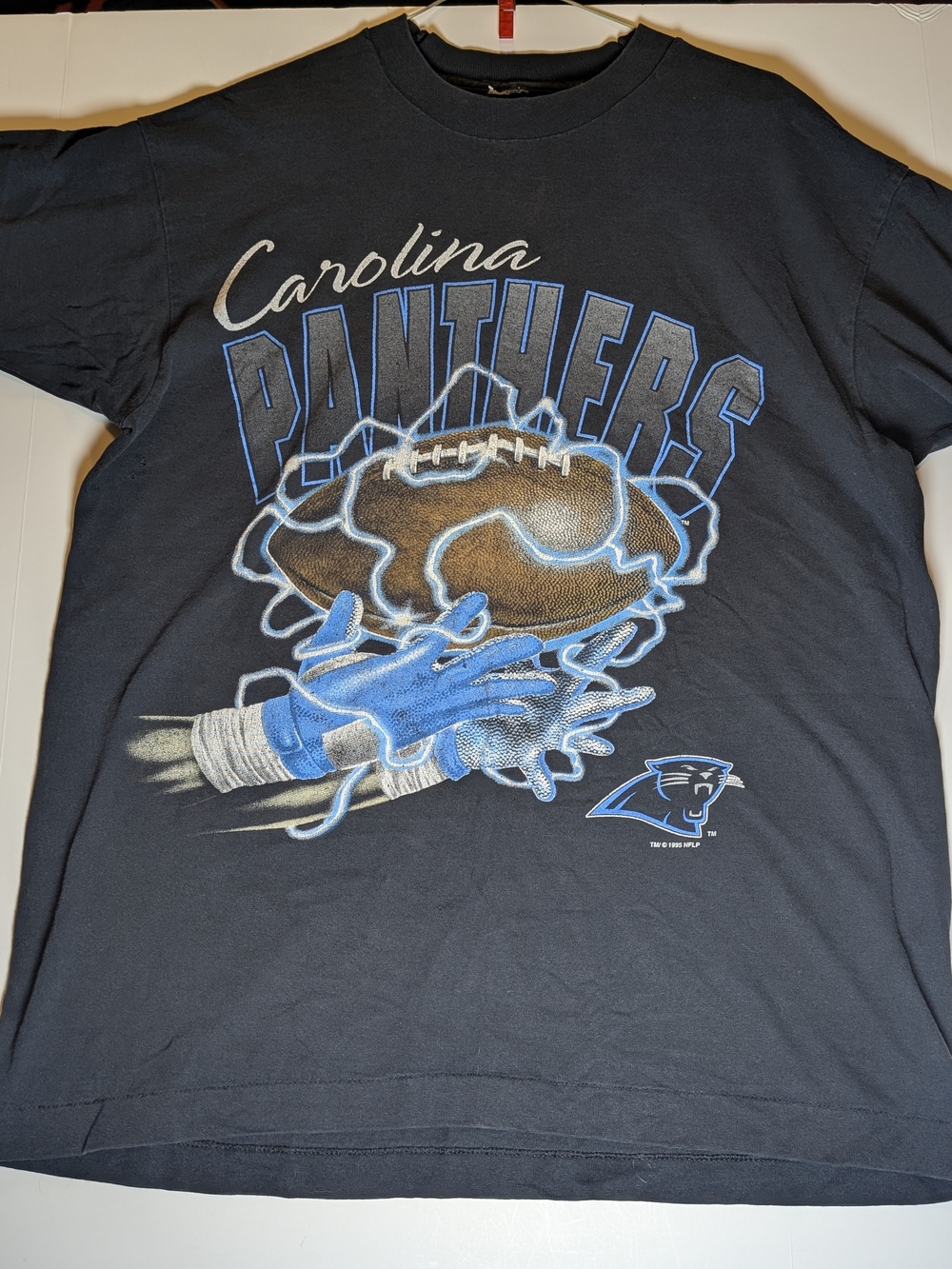 Vintage 1995 Carolina Panthers Lightning Graphic T Shirt Large
